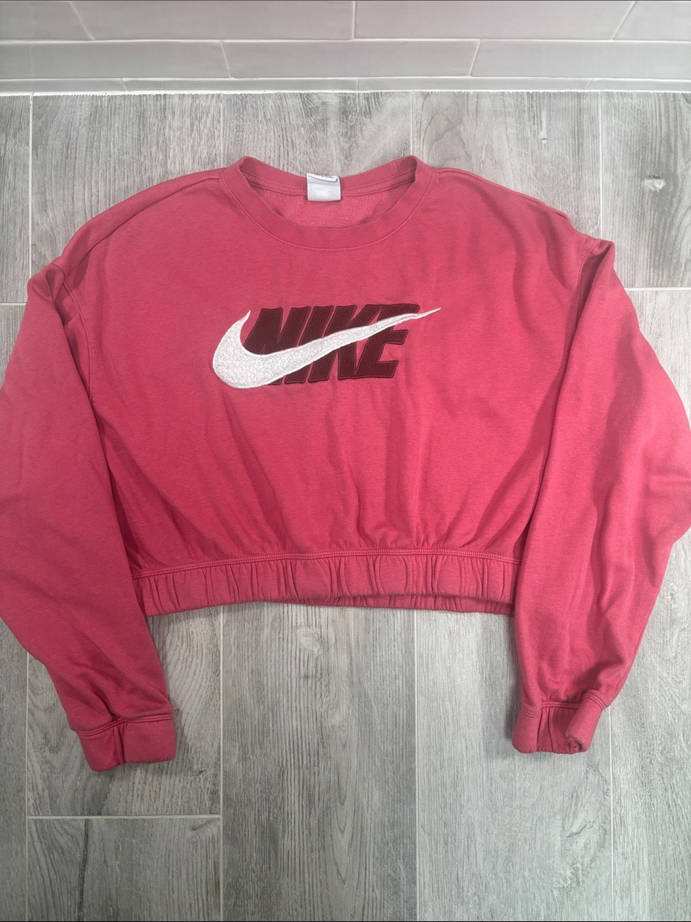 Nike Sportswear Fleece Cropped Crewneck Sweatshirt Pink Medium DD5069-622